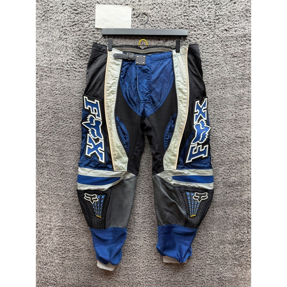 Vintage Y2k Fox Racing 360 Performance Motocross Pants Blue Black Mens Size 38